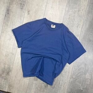 Vintage 2000s essential faded 90s Nike embroidered blue t shirt Size M